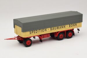 Kassbohrer Pritschenanhänger Baumann Bonn Minichamps 1:43 Kassbohrer Pritschenanhänger Baumann Bonn Minichamps 1:43 439161097 Druckguss