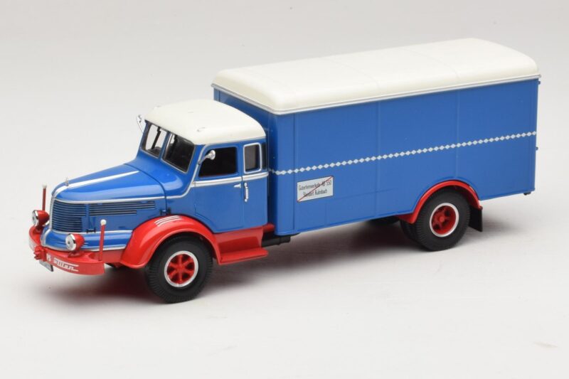 Krupp Titan Kofferwagen Blau Rot Minichamps 1:43 439069040 Druckguss