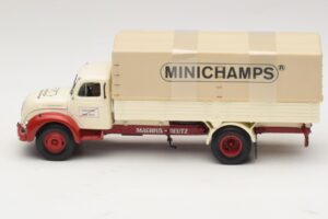 Magirus-Deutz S 7500 Jupiter Pritschenwagen Weiß Rot Minichamps 1:43 439141022 Druckguss — Bild 3 von 6