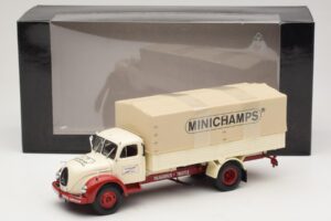 Magirus-Deutz S 7500 Jupiter Pritschenwagen Weiß Rot Minichamps 1:43 439141022 Druckguss — Bild 6 von 6