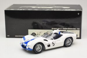 Maserati Tipo 61 #5 S. Moss / D. Gurney Camoradi ADAC 1000km Nurburgring Winner 1960 Minichamps 1:18 100601205 Druckguss — Bild 8 von 8