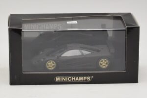 McLaren F1 GTR Prototype Mattschwarz Mit Goldenen Felgen Minichamps 1:43 MCLAREN008 Druckguss — Bild 4 von 4