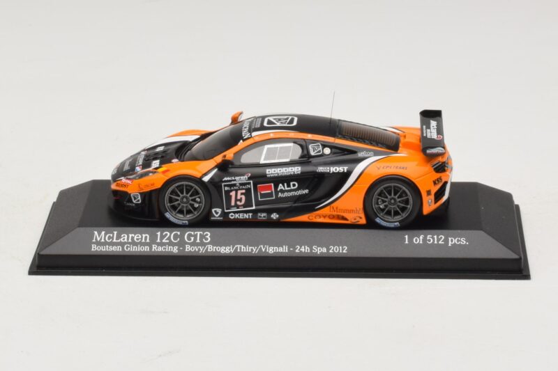 McLaren MP4-12C GT3 #15 Boutsen Racing Bovy / Broggi 24 Hours of Spa 2012 Minichamps 1:43 437121315 Druckguss