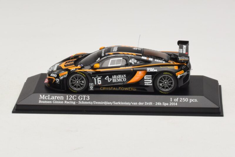 McLaren MP4-12C GT3 #16 Boutsen Racing Schmetz / Demirdjian 24 Hours of Spa 2014 Minichamps 1:43 437141316 Druckguss