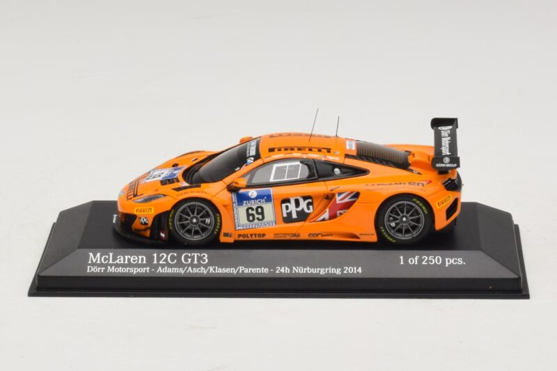 McLaren MP4-12C GT3 #69 Dorr Motorsport Adams / S. Asch 24 Hours of Nurburgring 2014 Minichamps 1:43 McLaren MP4-12C GT3 #69 Dorr Motorsport Adams / S. Asch 24 Hours of Nurburgring 2014 Minichamps 1:43 437141369 Druckguss