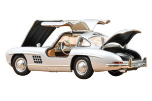 Mercedes 300 SL W198 Gullwing Silber Norev 1:18 183857 Druckguss — Bild 2 von 5