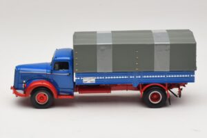 Mercedes L 315 Pritschenwagen Blau Rot Minichamps 1:43 439034420 Druckguss — Bild 3 von 6