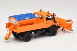 Mercedes Unimog 1300 L Schneepflug Orange Minichamps 1:43 439033060 Druckguss — Bild 2 von 6