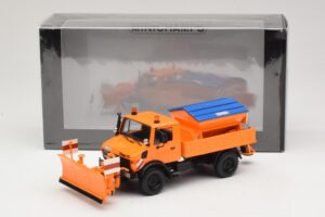 Mercedes Unimog 1300 L Schneepflug Orange Minichamps 1:43 439033060 Druckguss — Bild 6 von 6