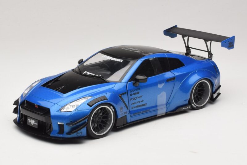 Nissan GT-R R35 Liberty Walk Work T2 Blau Metallic Solido 1:18 S1805801 Druckguss