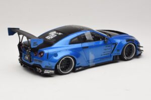 Nissan GT-R R35 Liberty Walk Work T2 Blau Metallic Solido 1:18 S1805801 Druckguss — Bild 2 von 6