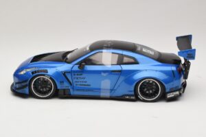 Nissan GT-R R35 Liberty Walk Work T2 Blau Metallic Solido 1:18 S1805801 Druckguss — Bild 3 von 6