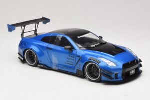 Nissan GT-R R35 Liberty Walk Work T2 Blau Metallic Solido 1:18 S1805801 Druckguss — Bild 4 von 6