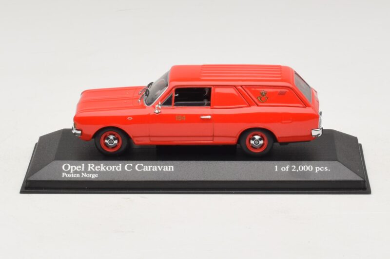 Opel Rekord Caravan Norwegian Post Minichamps 1:43 433046195 Druckguss
