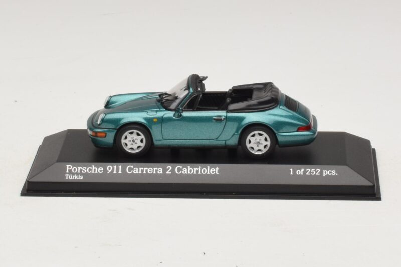 Porsche 911 964 Carrera 2 Cabriolet Türkis Minichamps 1:43 430067332 Druckguss