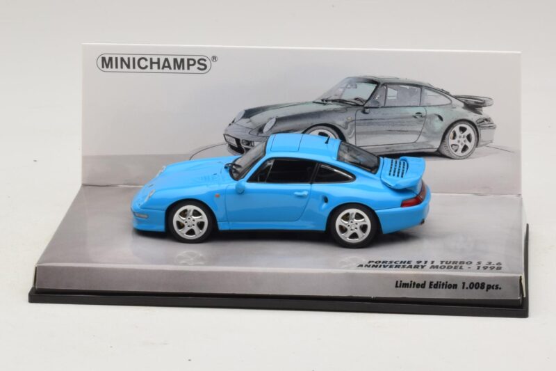 Porsche 911 996 Turbo S 3.6 Jubiläumsedition Blau Minichamps 1:43 436069270 Druckguss