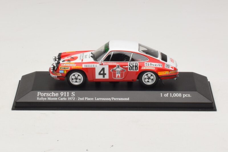 Porsche 911 S #4 G. Larrousse / J-C. Perramond 2nd Place Rally Monte Carlo 1972 Minichamps 1:43 400726804 Druckguss
