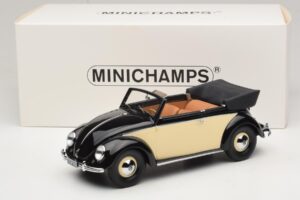 Volkswagen Beetle Cabriolet Schwarz Creme Minichamps 1:18 107054131 Resin — Bild 6 von 6