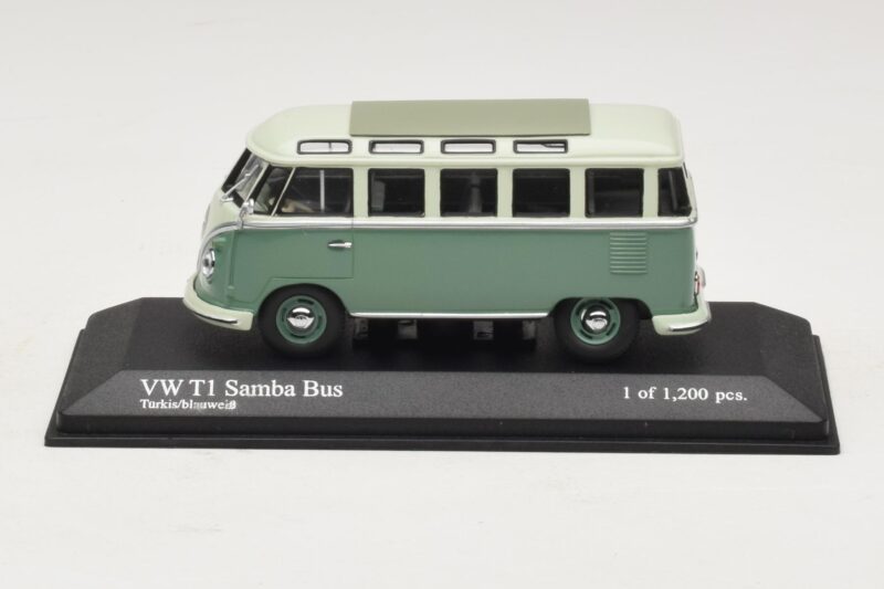 Volkswagen T1 Samba Bus Türkisblau Weiß Minichamps 1:43 430052306 Druckguss