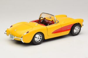 Chevrolet Corvette C1 Cabrio Gelb Rot Bburago 1:18 3034-M2 Druckguss — Bild 3 von 8