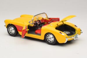 Chevrolet Corvette C1 Cabrio Gelb Rot Bburago 1:18 3034-M2 Druckguss — Bild 5 von 8