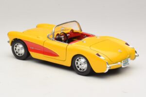 Chevrolet Corvette C1 Cabrio Gelb Rot Bburago 1:18 3034-M2 Druckguss — Bild 7 von 8