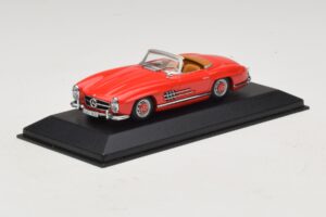 Mercedes 300 SL W198 Rot Mit Brauner Innenausstattung Minichamps 1:43 MB009 Druckguss — Bild 2 von 5