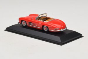 Mercedes 300 SL W198 Rot Mit Brauner Innenausstattung Minichamps 1:43 MB009 Druckguss — Bild 3 von 5
