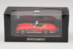 Mercedes 300 SL W198 Rot Mit Brauner Innenausstattung Minichamps 1:43 MB009 Druckguss — Bild 5 von 5