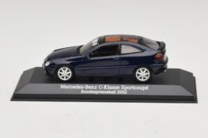 Mercedes C-Class Sportscoupe CL203 Blue Metallic Bundespressball Minichamps 1:43 MB010 Druckguss