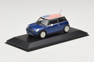 Mini Cooper S R53 Blau Mit Amerikanischer Flagge Minichamps 1:43 MINI014 Druckguss — Bild 2 von 5