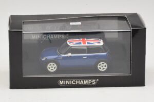 Mini Cooper S R53 Blau Mit Britischer Flagge Minichamps 1:43 MINI026 Druckguss — Bild 4 von 4