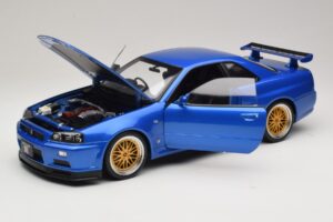 Nissan Skyline GT-R R34 V-Spec II Blau Metallic BBS Felgen KK-Scale 1:12 KKDC120211-2 Druckguss — Bild 2 von 8