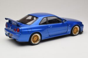 Nissan Skyline GT-R R34 V-Spec II Blau Metallic BBS Felgen KK-Scale 1:12 KKDC120211-2 Druckguss — Bild 3 von 8