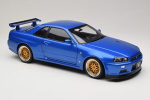 Nissan Skyline GT-R R34 V-Spec II Blau Metallic BBS Felgen KK-Scale 1:12 KKDC120211-2 Druckguss — Bild 6 von 8