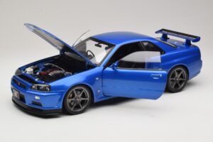 Nissan Skyline GT-R R34 V-Spec II Blau Metallic OEM Felgen KK-Scale 1:12 KKDC120211-1 Druckguss — Bild 2 von 8
