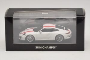 Porsche 911 991.1 R Weiß Mit Roten Streifen Minichamps 1:43 410066220 Druckguss — Bild 6 von 6